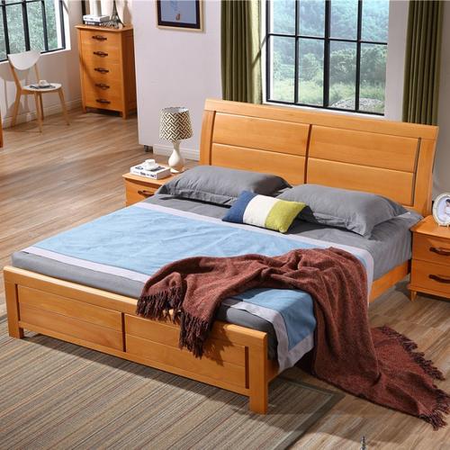 床批发北欧风格 实木双人床b801 小户型家具材质 榉木 货号 801 产品